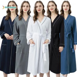 Indumenti da notte da donna 2021 Abiti da sudore primaverili e autunnali Camicia da notte Materiale per asciugamani in cotone El Accappatoio per salone di bellezza