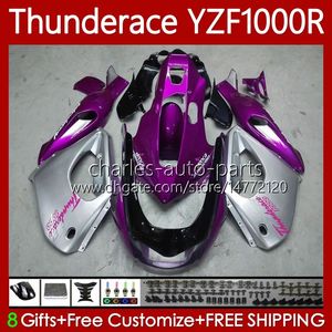 Bodys for Yamaha YZF1000R Thunderace YZF 1000R 1000 R 96-07 هيكل السيارة 87NO.9 YZF-1000R Purple Silver 96 97 98 99 00 01 02 07 YZF1000-R 1996 2003 2004 2005 2005 2007