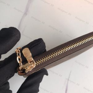 7A quality Genuine Leather Wallet Holder luxury Designer purse Fashion Womens men Purses Mens Key Ring Credit Card Coin Mini Bag C2262