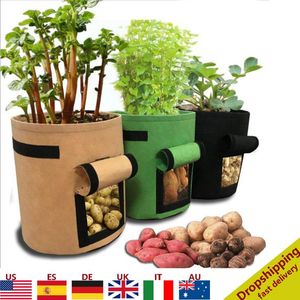 Planters & Pots 23x28cm Plant Grow Bags Home Garden Potato Pot Greenhouse Vegetable Growing Moisturizing Bag