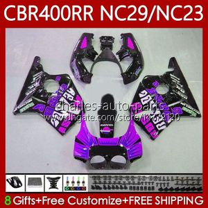 Carroçaria para Honda NC23 CBR400RR CBR400 RR 88-99 Corpo 66No.136 NC29 CBR 400 RR CC CC Quente Roxo 1994 1995 1996 1997 1998 1999 400cc CBR 400RR 94 95 96 97 99 Kit de Feira do OEM