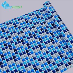 5M/10M Kitchen Waterproof Wall Papers Removable PVC Self Adhesive Tile Wallpaper For Bathroom Toilet Mosaic Pattern Wall Sticker 210722