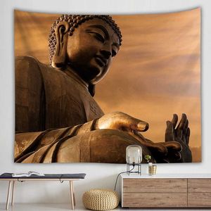 Buddha Vintage Indian Tapestry Mandala Bohemian Wall Hanging Buddhist Home Decorative Wall Rugs 210609