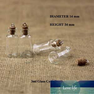 50pcs/lot 3ml Mini Glass Cork Bottle Empty Small Wishing Vial 1/10OZ Gift Sample Jar Refillable Women Cosmetic Packaging Factory price expert design Quality Latest