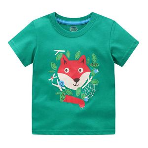 Hoppmätare Djur Skriv ut Barnens T-shirts för sommarpojkar Tjejer Tees Fashion Söt Kids Toppar 210529