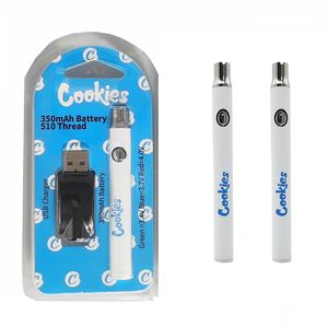 Cookies Preheating Battery 350mah Preheat Button Adjustable Variable Voltage BUD Vape pen 510 thread for Wax Oil Th205 Cartridge in Stock