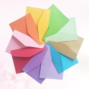 Gift Wrap 30pcs Bank Card Storage Bag Colorful Paper Portable Mini Pouch Envelopes For Invitation Cards