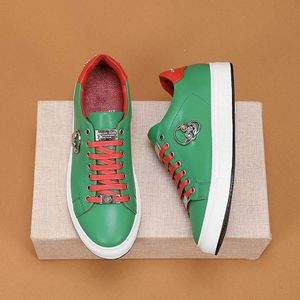 Mens Skull Brewing Diamond Platform Designer Sneakers shoe Green Top Cow Leather Black High Quality Ins Pop Fashion Casual Shoes