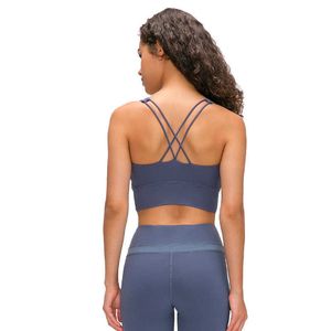 Lu 78 Yoga Sports Bra Båda axlarna Shocktäker underkläder Kvinna samlas tillsammans Ventilation Yoga Brand Bras