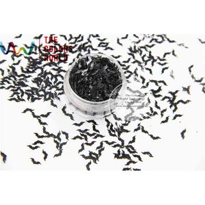 Black Color Bat shape Size :8mm Glitter spangles for Nail Art DIY supplies and Holiday decorations