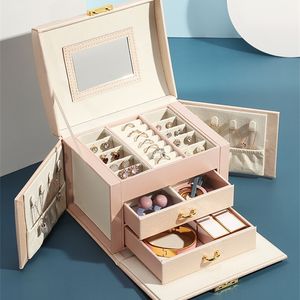 Jóias embalagem caixa caixeira para jóias requintado maquiagem caso jóias organizador caixas de contêiner graduação aniversário presente 210315