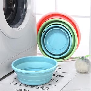 Buckets Portable Camping Supplies Collapsible Plastic Washing Basin 10 L Silicone Bath Mini Country Household Tools Useful Little Things