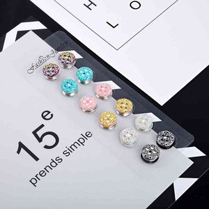 Crystal flower veil Elegant magnet brooch hijab muslim girls burka scarf fix pin buckle 12pcs