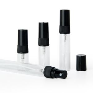 50pcs / lot 블랙 2 ml 3ml 5ml 10ml 미스트 스프레이 병 펌프 여행 리필 유리 향수와 ER