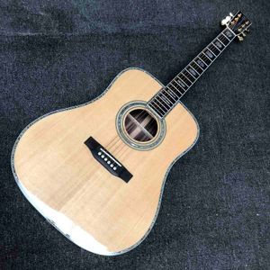 Personalizzato Tutto Abalone Binding Ebony Dingerboard D Shape Shape Guitar Acoustic