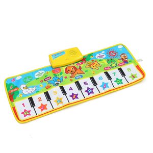 Musical Kid Piano Bebê Crawl Mat Animal Educacional Música Soft Kick Toy 5 Modos