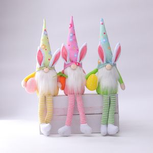Easter Bunny Gnomy Handmade Szwedzki Tomte Rabbit Plushtoys Ornament Wiosna Prezent D2TD