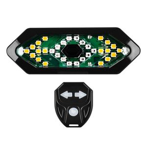 Cykelbelysningar tr￥dl￶st fj￤rr USB -laddning Regnt￤t styrs￤kerhet VARNING Ljus LED -cykelindikator Bakre svans Laser Turn Signal