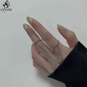 Fashion Simple Vintage Silver Color Double Rings Set For Women Korean Style Knuckle Jewelry Artistic Design Punk Ring Trend G1125