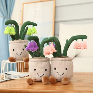 28cm Soft Blue Bell Flower Plush Toys Stuffed Cute Plants Pillow Doll Home Decor For Girls Kids Friends Nice Birthday Gifts