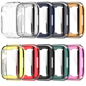 För Apple Watch Case TPU Cover Ultra Thin Iwatch 7 Fall Pläterar klara täcker 41mm 45mm Protector Anti-Scratches Shock Free