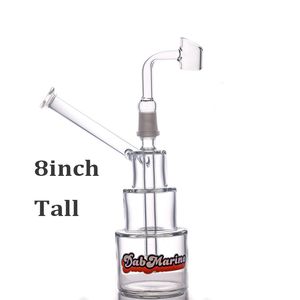 8 Inchs Mini Dab Rigs water pipe inline matrix birdcage percThick Glass beaker Water Hitman Bong 14mm Joint with oil burner pipe and banger