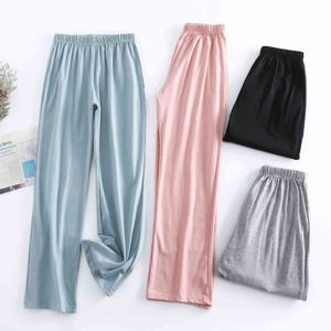 2021 outono moda algodão mulher calça casual elástico sólido coreano harajuku rodando calça calça quente calças de calor 122654wka y211115
