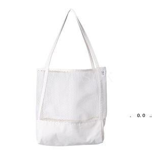 NEWHome Storage Bags Reusable Shopping bag Fruit Vegetables Grocery Shopper Housekeeping Canvas polyester mesh tote EWD7672