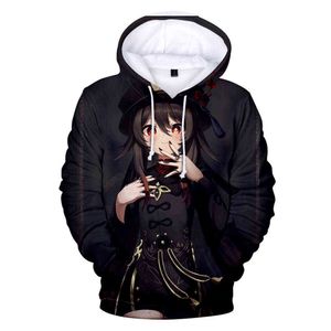 Giovani Ragazzo ragazza bambini Felpe Genshin Impact Felpa con cappuccio Kawaii Hu Tao Felpe Ragazzo ragazza Felpe con cappuccio Cartoon Abbigliamento per bambini Y0901