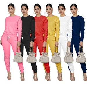 Women's Two Piece Pants Tracksuit For Women Set Casual Sweater Long Sleeve 2 Pieces Sets Suits Plus Size