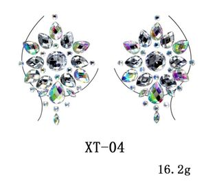 Wholesale Breast Jewel Decoration Rhinestone Chest Sticker Temporary Tattoo Body Flash Diamond Adhesive for Woman Festival Makeup