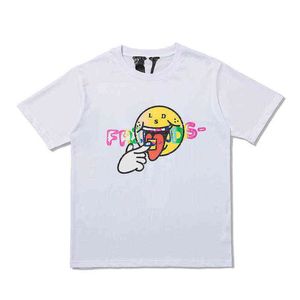 v Big Rainbow Smiling Face Short Sleeve Men's and Women's Versatile Loose Half Summer Clothes