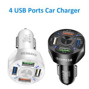 48W Quick Car Charge 7A Mini 4 Ports USB Fast Charging For iPhone 12 Xiaomi Huawei Mobile Phone Charger Adapter in Car