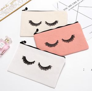 3 Colors 23X14.5cm Closed Eyelash Makeup Bags Cosmetic Pencil Bags Travel Make up Pouches with Zipper for Women Girls RRB12742