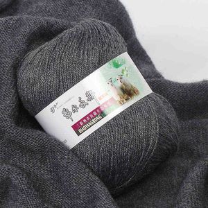 1pc 50g / boll Högkvalitativ hand-stickad cashmere gröngarn vävt tröja cap scarf anti-pilling garn y211129