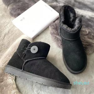 Fur Neve Luxo Designer Mulheres Inverno Austrália Botas de Couro Clássico Ajoelhado Meio Longo Ankle Preto Castanho Castanho Café Quente Bailey Bow 1699