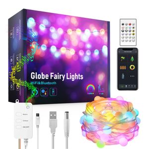 WiFi Smart Fairy Luzes RGB À Prova D 'Água RGBS Strip Light Cords Com Controle Remoto 5m 10m Ritbed Lighting Tuya / Smart Life App Controls