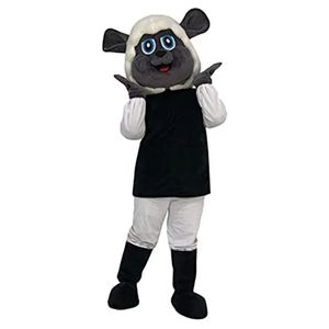 Plysch svart får maskot kostym halloween jul fancy party tecknad karaktär outfit kostym vuxna kvinnor män klänning karneval unisex vuxna