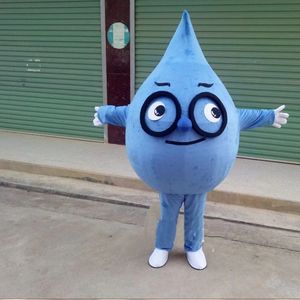 Performance Blue Teardrop Mascot Costume Halloween Christmas Fancy Party Cartoon Character Outfit Suit Adult Women Men Dress Carnival Unisex Adults