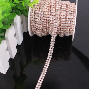 Ślubne Sastes 1 Rose Gold 2/4 Wiersz Rhinestone Trim Apple Crystal Close Close Close Srebrny Srebrny Złoty Tort Wstążka Kostium