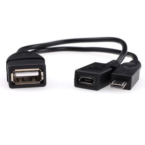 2 في 1 OTG موصل محول Micro Micro USB Power Y SPLITTER Cables USB إلى Micro 5Pin Cable Cable for Android Phone