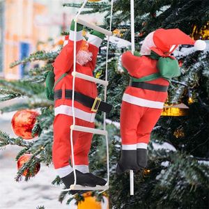 クリスマスペンダントサンタクロースぶら下げ人形ラダーロープクライミング年の木の装飾クリスマスツリーぶら下がっている装飾211104