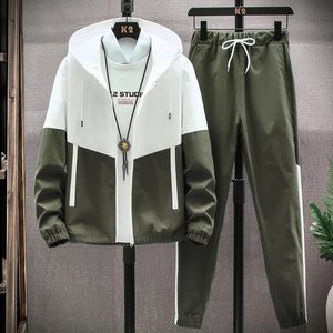 Men's Tracksuits 2021 Spring And Autumn Casual Suit Hoodie + Pants Jogging Original Place Sportswear Training
