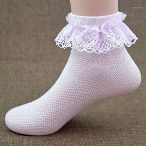 靴下の靴下4本のレースの赤ちゃんの女の子王女ニーハイハイウェディングメッシュ幼児花のタイツの足の暖かい人