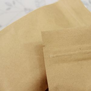 Sacchetti sigillanti a otto bordi in carta Kraft, cerniera con cerniera Foglio di alluminio marrone Imballaggio addensato Caffè, noci, sacchetti per alimenti per cereali 6 dimensioni