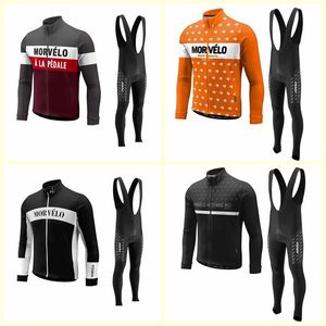 モーベロチームサイクリング長袖ジャージービブパンツセットROPA CICLISMO衣料品MTBバイクユニフォーム男性服U121705