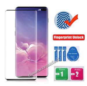 case friendly 9d Curved Full Cover Tempered Glass Screen Protector For Samsung Galaxy S22 S21 Ultra S20 Note20 S10 Plus S8 S9 NOTE8 NOTE9 fingerprint unlock film