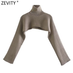 Zevidade Mulheres High Street Turtleneck Collar Sólida Solta Solta Camisola Feminino Manga Longa Chique Pullovers Outono Wrap Tops S484 210922