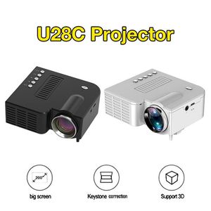 U28C LED Mini Projector для iOS Android поддерживает 1080p USB -аудио -портативные проекторы Home Media Player Family Video Beamer