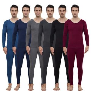 Wholesale antibacterial silver for sale - Group buy Men s Thermal Underwear V Neck Double Sided Fleece Suits High Elasticity Bottoming Sets Silver Ion Antibacterial